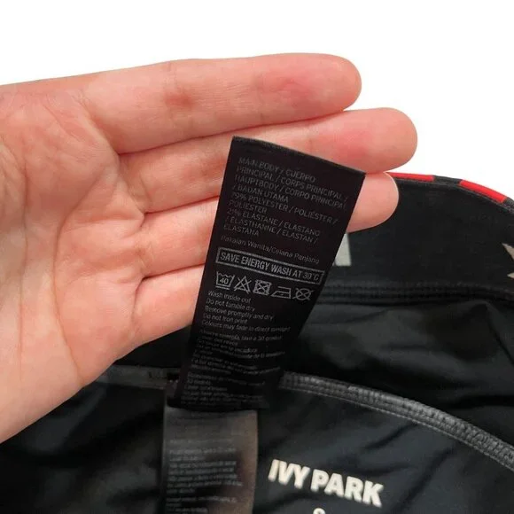 Ivy Park Athletic Grey, Pink, and Black Colorblock Mesh‎ Leggings Size Small